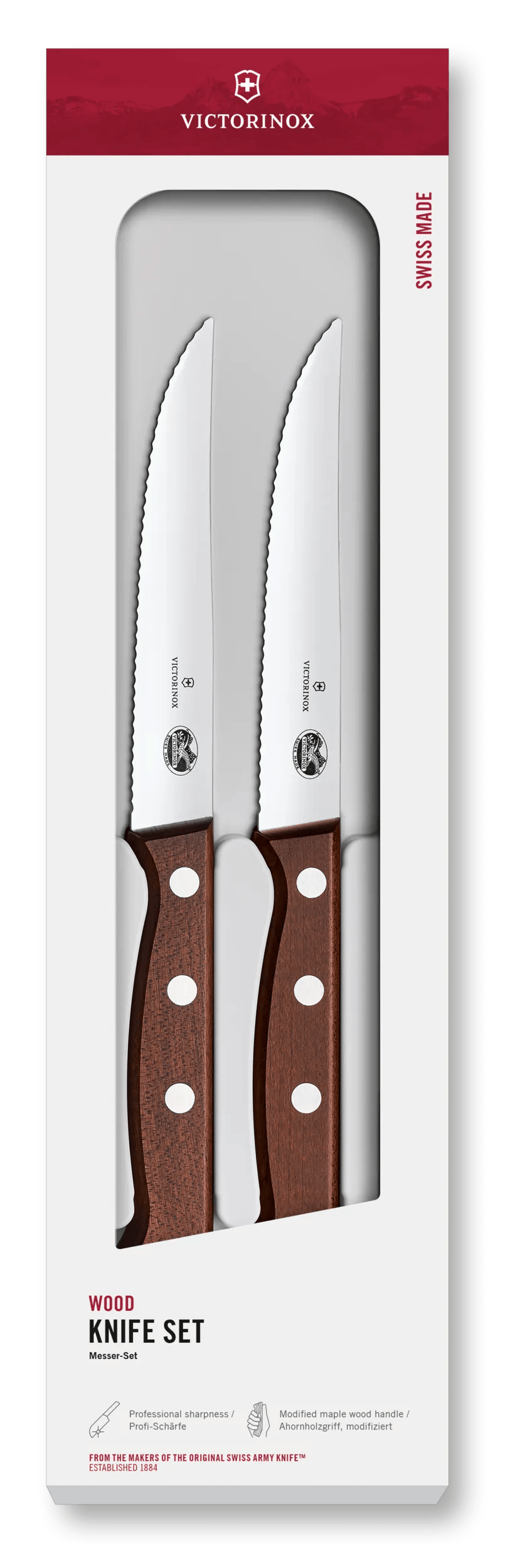 Wood Steakmesser-Set, 2-teilig, 12 cm – Messerschmiede Kubesch