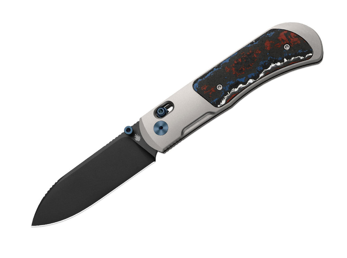 Tycho M390 Ti Blue & Red Fat Carbon DLC