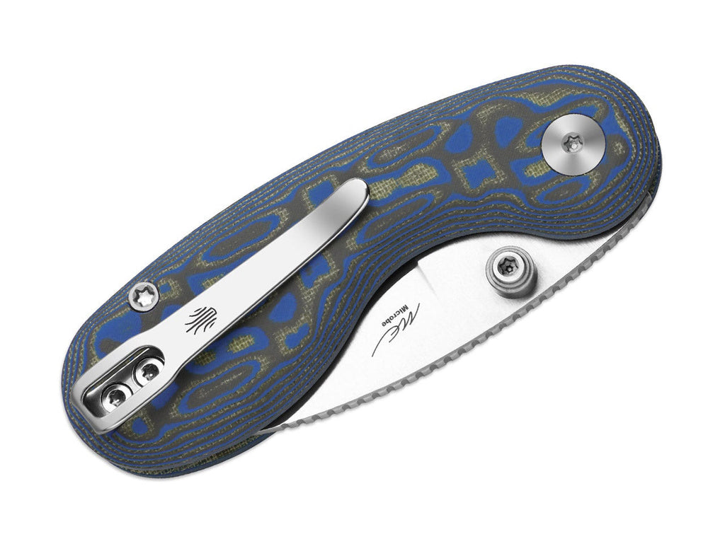 Microbe 14C28N Blue & Green Vortex Micarta