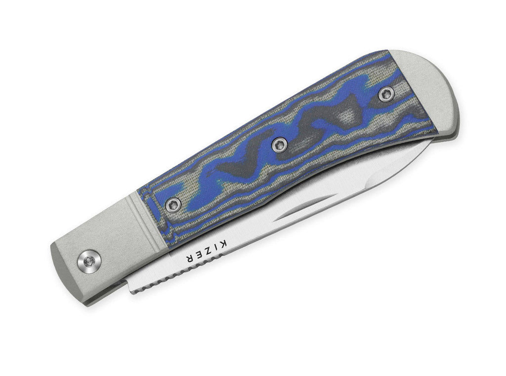 Trestle D Nitro-V Aluminum & Blue & Grey Vortex Micarta