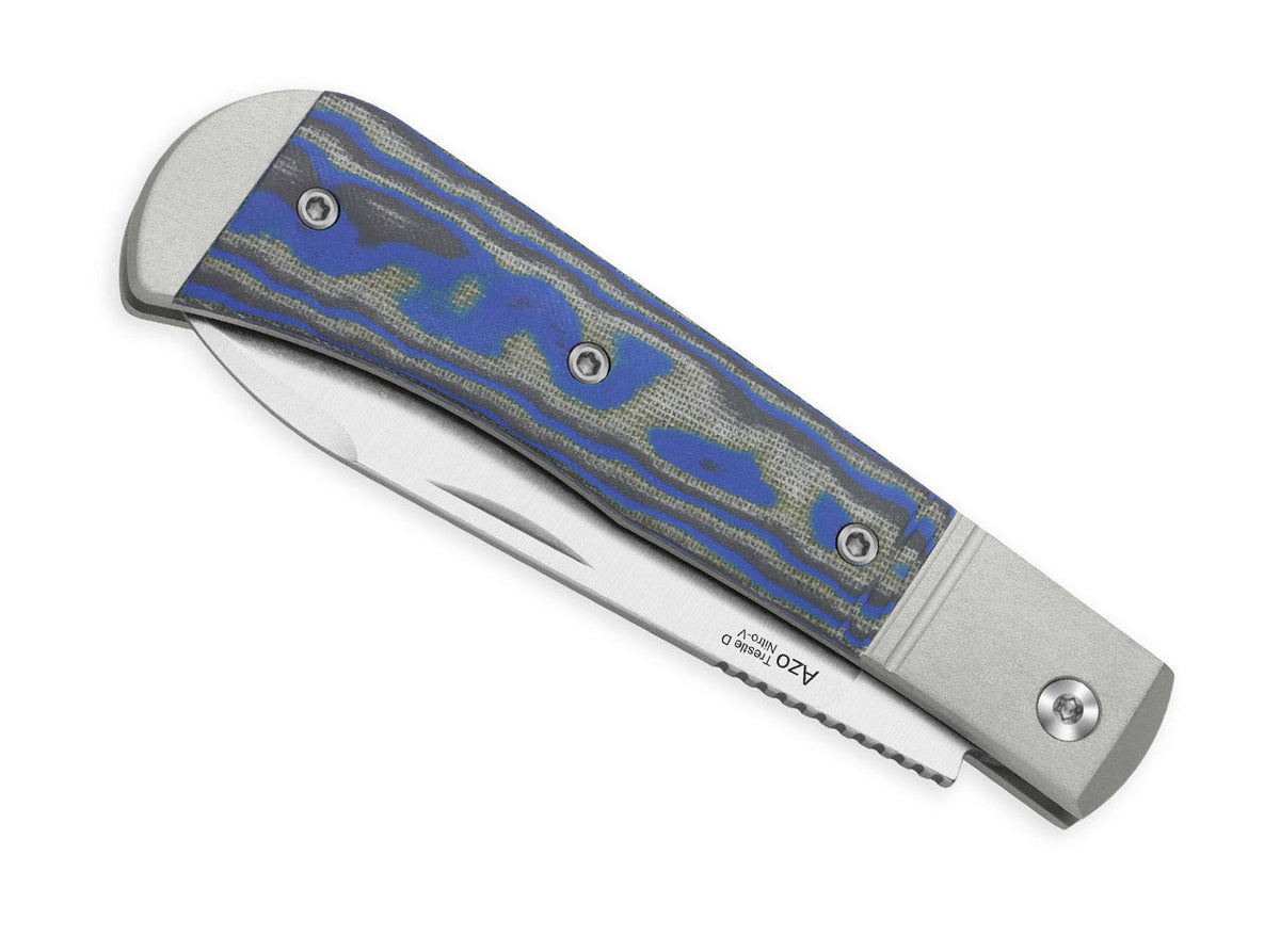 Trestle D Nitro-V Aluminum & Blue & Grey Vortex Micarta