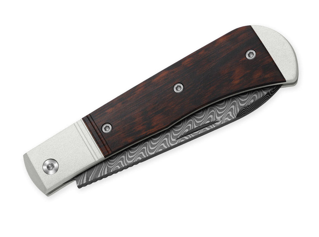 Trestle D Damascus Aluminum & Leopard Wood