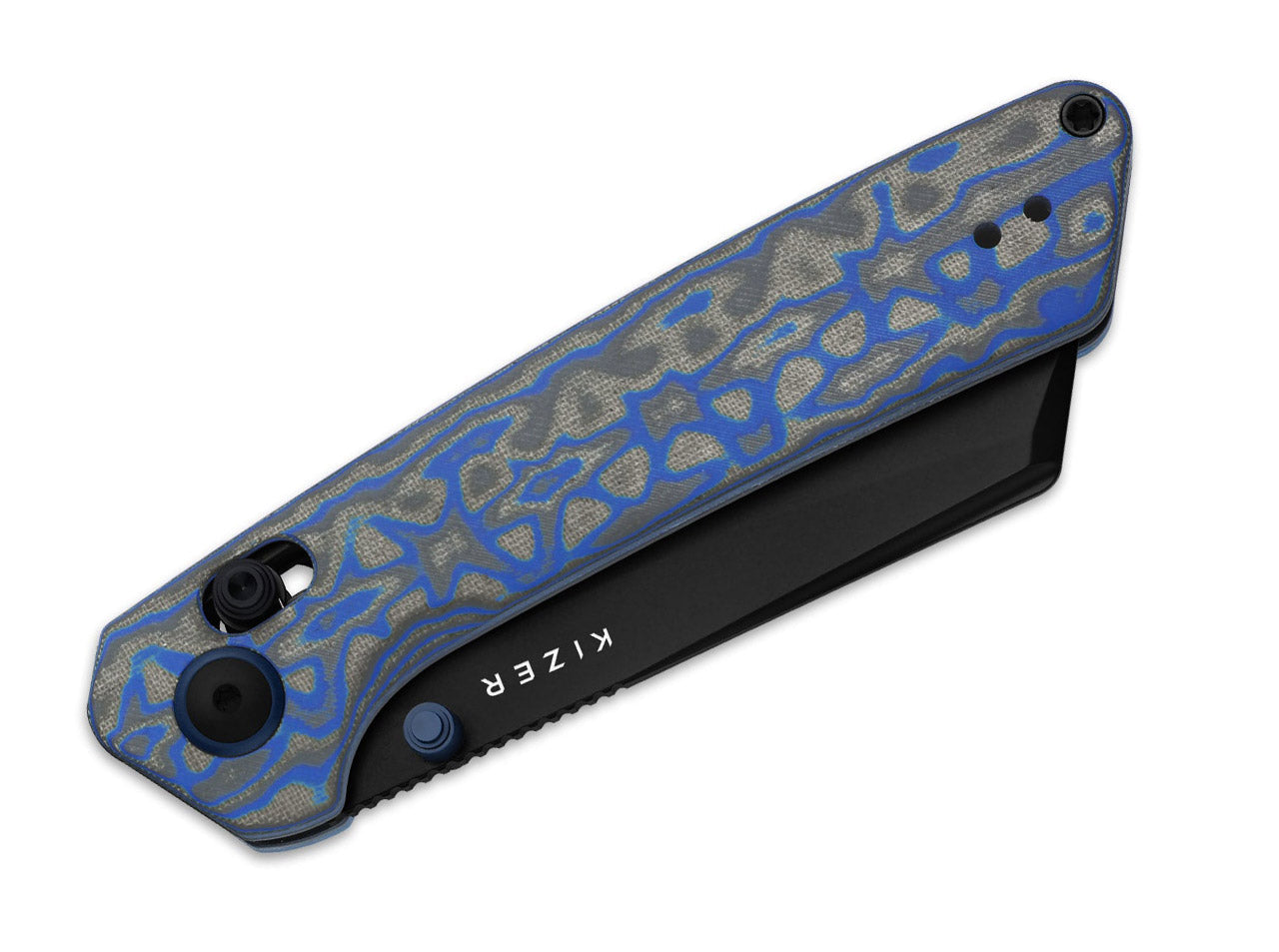Madrac Nitro-V Blue & Grey Vortex Micarta