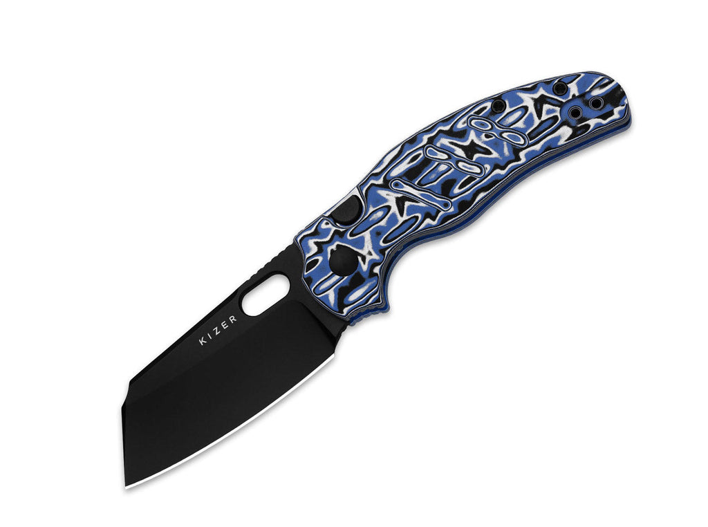 C01C 2.9 CD Nitro-V Blue Vortex Pattern Micarta PVD