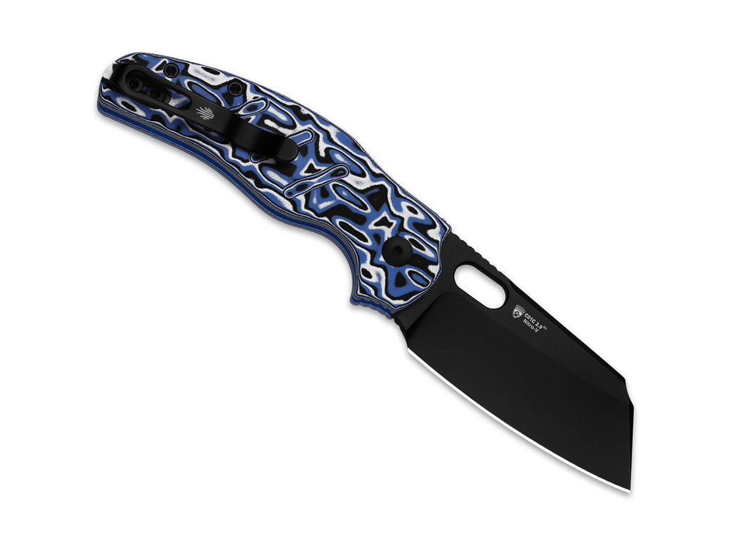 C01C 2.9 CD Nitro-V Blue Vortex Pattern Micarta PVD