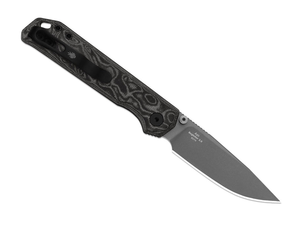 Begleiter 2.9 BD1N Black & White Vortex Pattern Micarta Grey PVD
