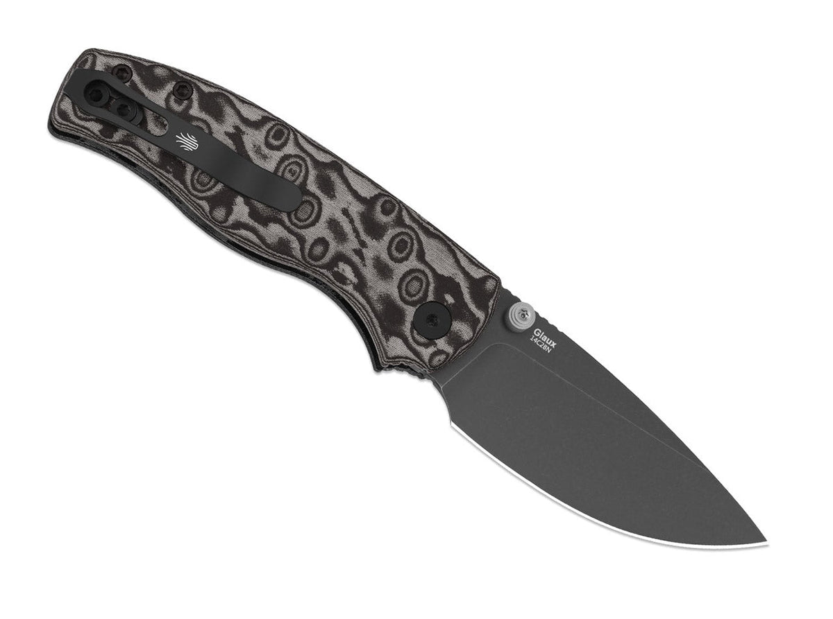 Glaux 14C28N Black Vortex Pattern Micarta PVD