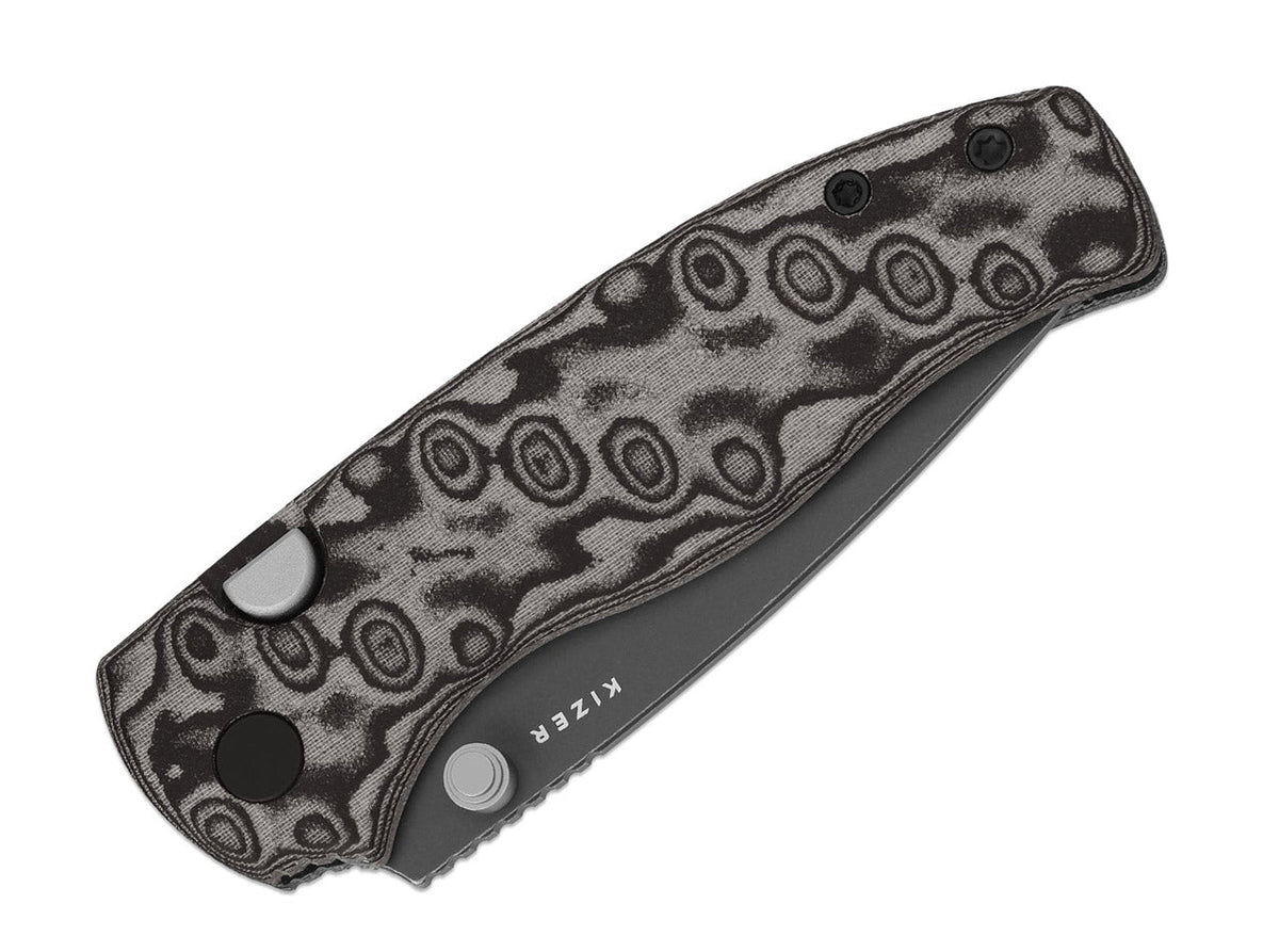 Glaux 14C28N Black Vortex Pattern Micarta PVD
