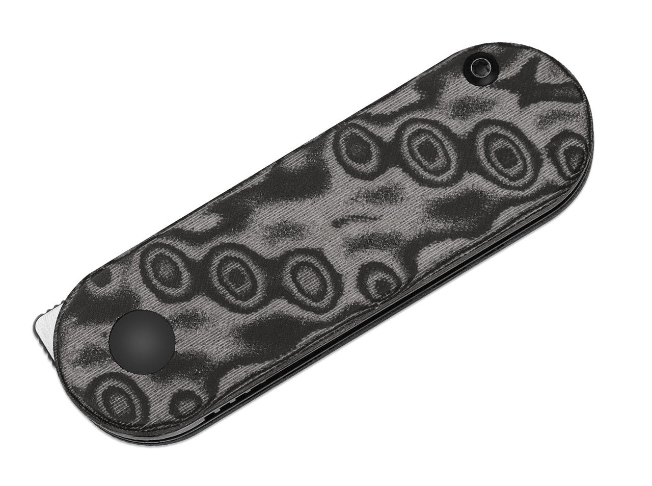 Mini Bay 14C28N Grey Vortex Pattern Micarta