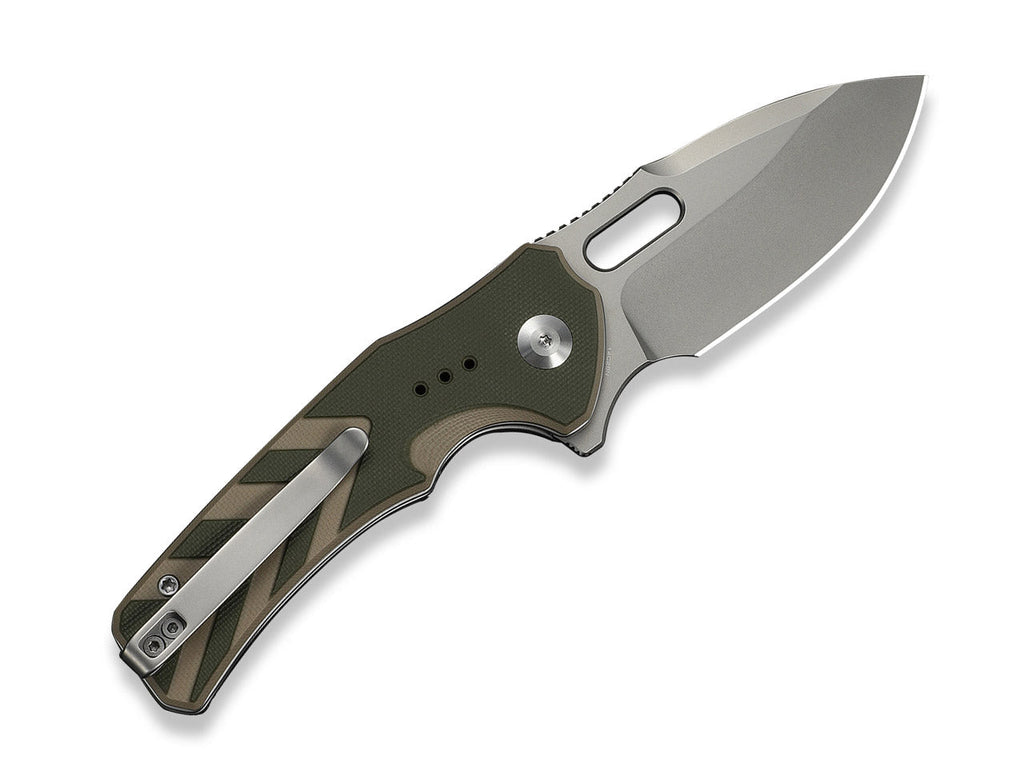 Vexron 14C28N Milled Green & Tan G10 Stonewash