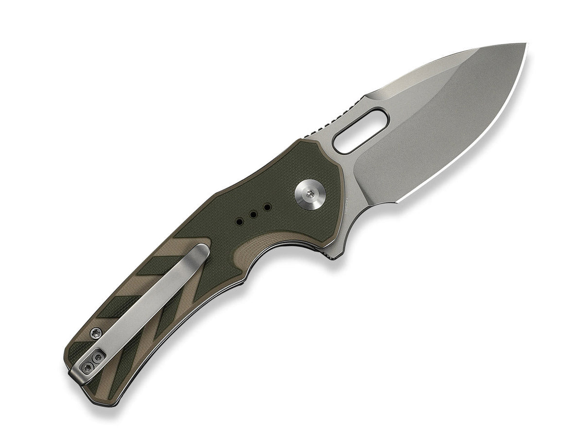Vexron 14C28N Milled Green & Tan G10 Stonewash