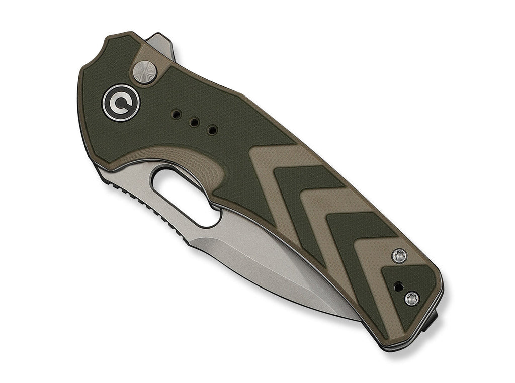 Vexron 14C28N Milled Green & Tan G10 Stonewash