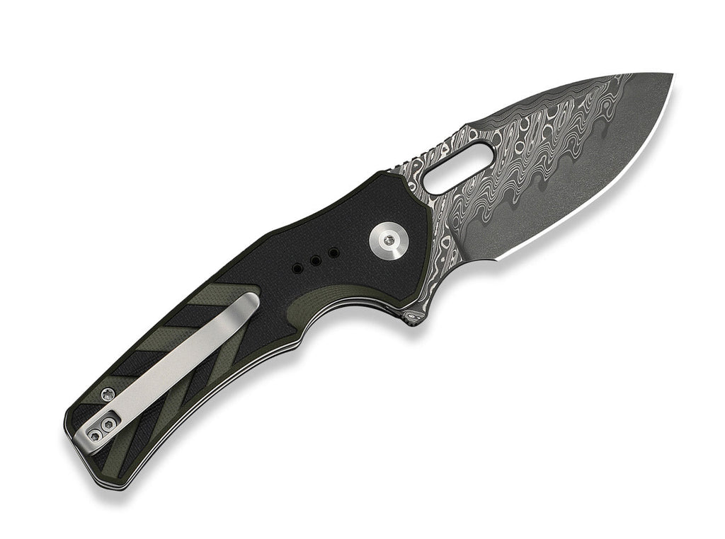 Vexron Damascus Milled Black & Green G10