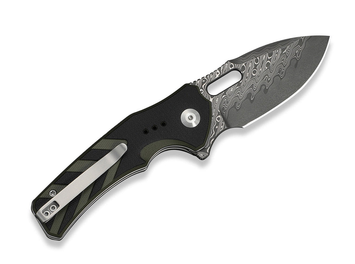 Vexron Damascus Milled Black & Green G10
