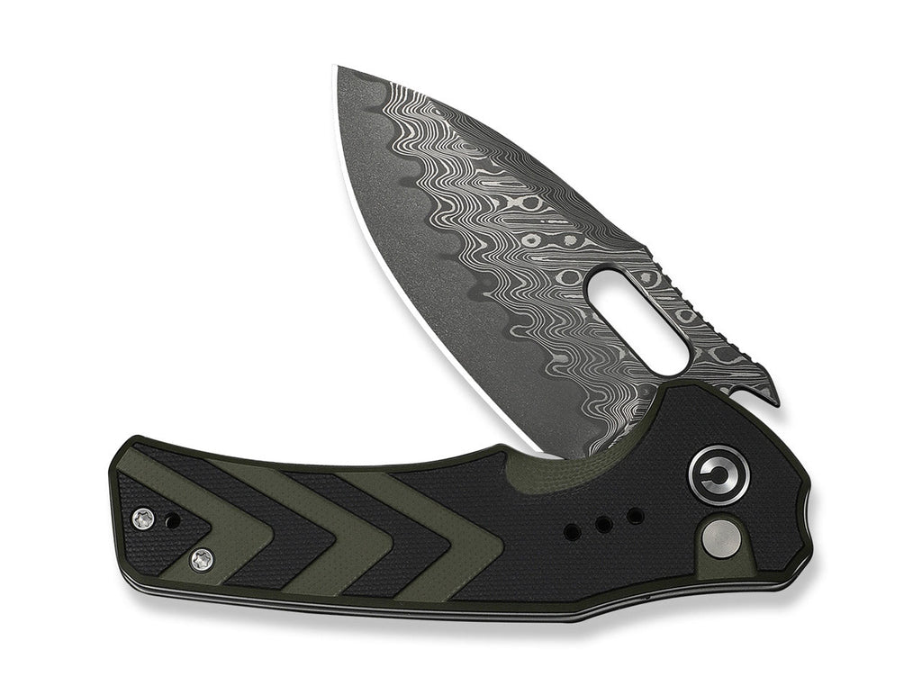 Vexron Damascus Milled Black & Green G10