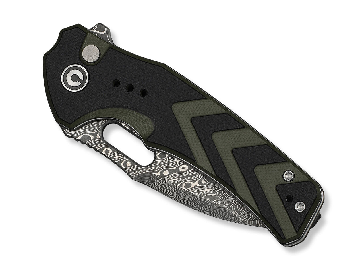Vexron Damascus Milled Black & Green G10