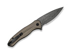 Button Lock Kitefin Damascus Brownish Grey Aluminum