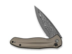 Button Lock Kitefin Damascus Brownish Grey Aluminum