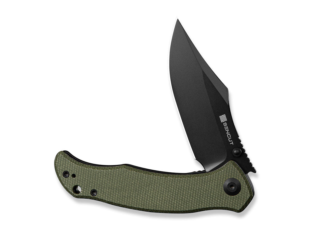Tauron D2 Olive Canvas Micarta Black Blade