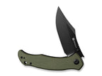 Tauron D2 Olive Canvas Micarta Black Blade