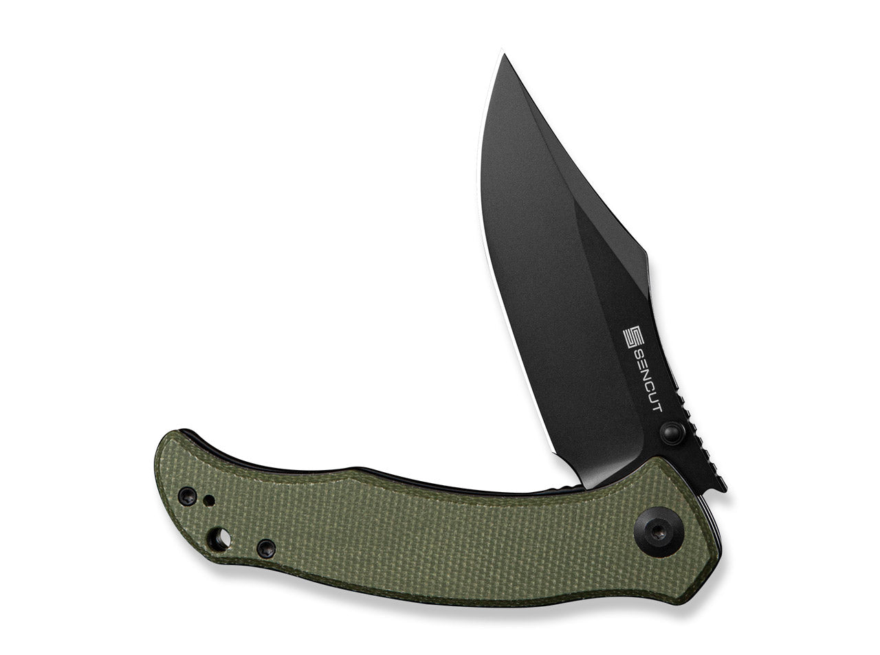 Tauron D2 Olive Canvas Micarta Black Blade
