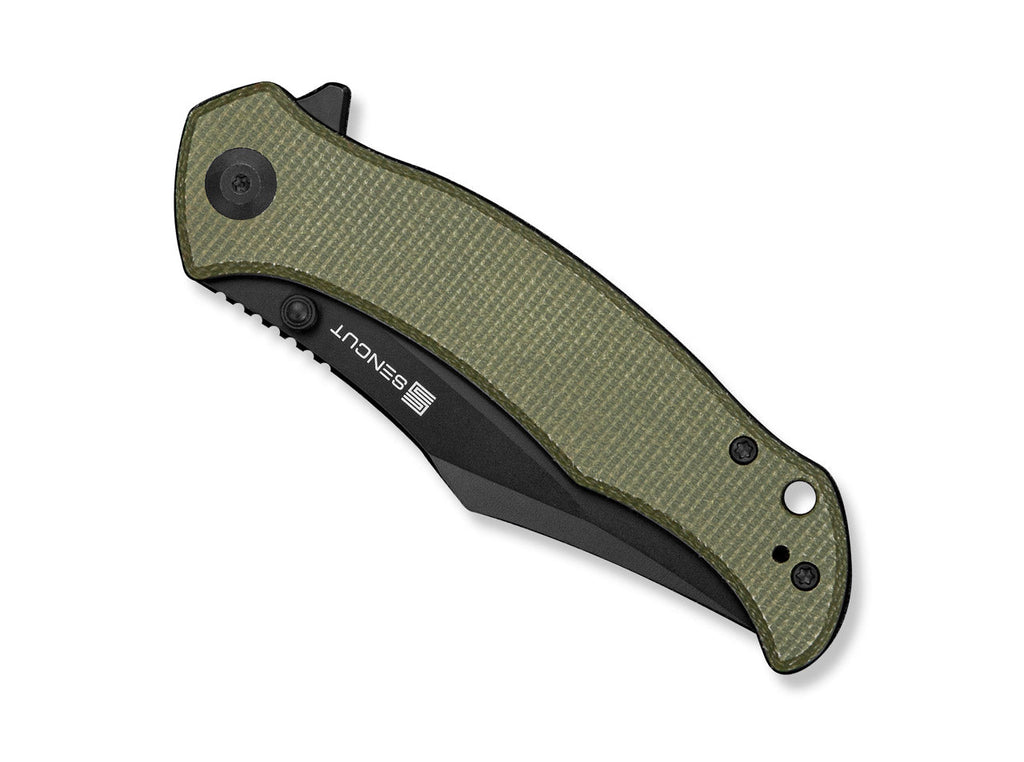 Tauron D2 Olive Canvas Micarta Black Blade