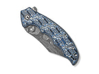 Pentad Damascus Blue & White Vortex Micarta