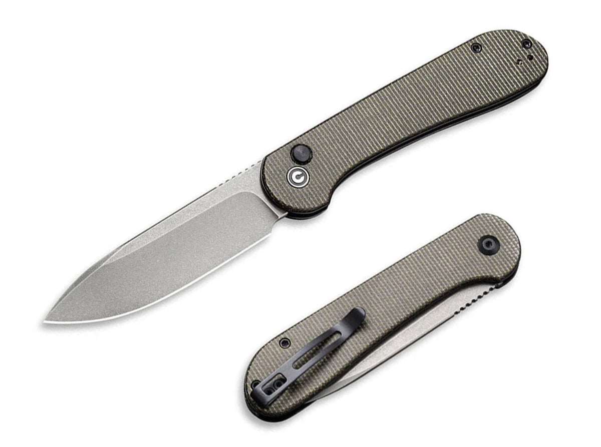 Button Lock Elementum Micarta Dark Green