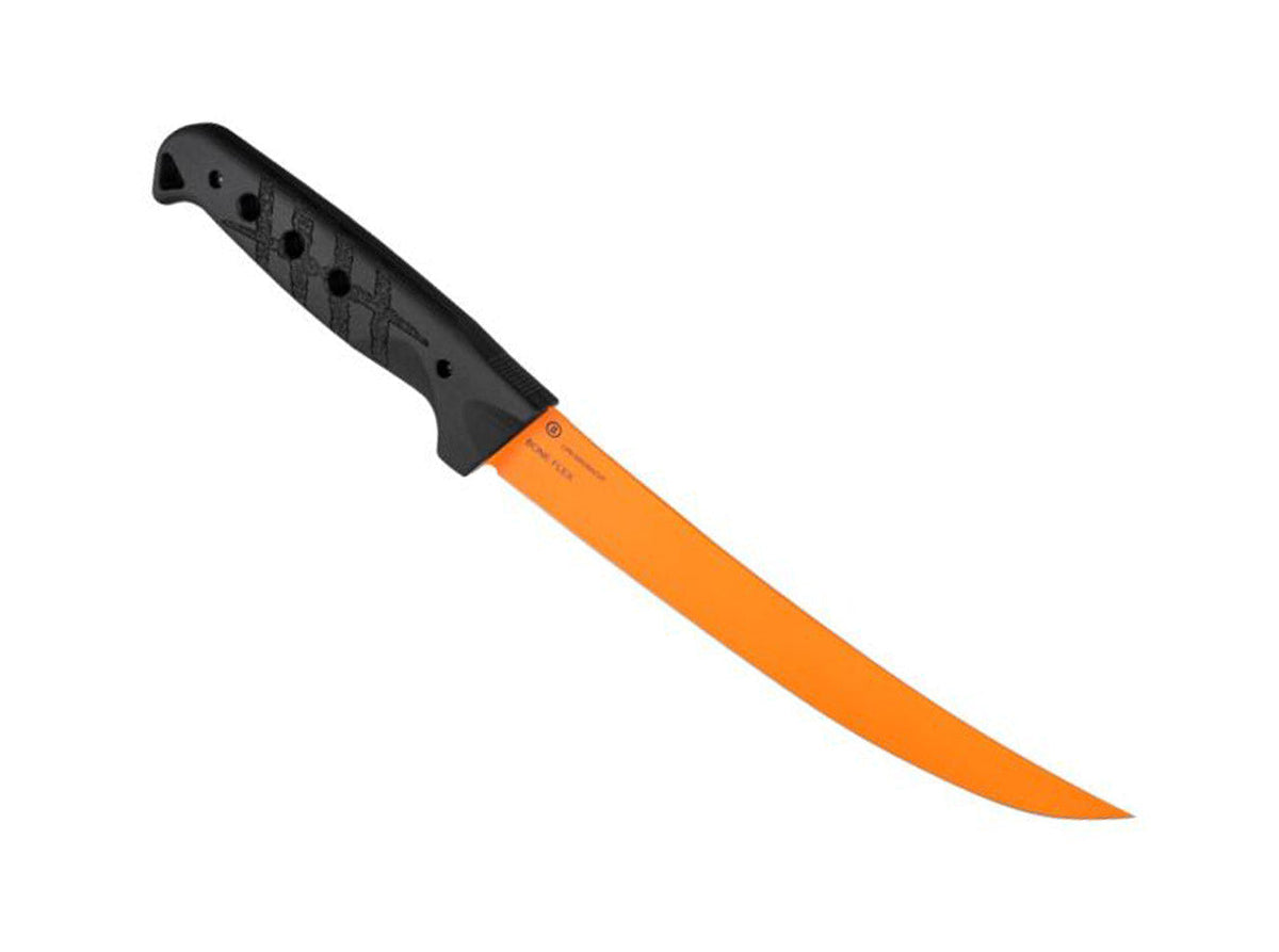 Bone Flex Boning Knife 7.125" MagnaCut Black Richlite Orange Cerakote