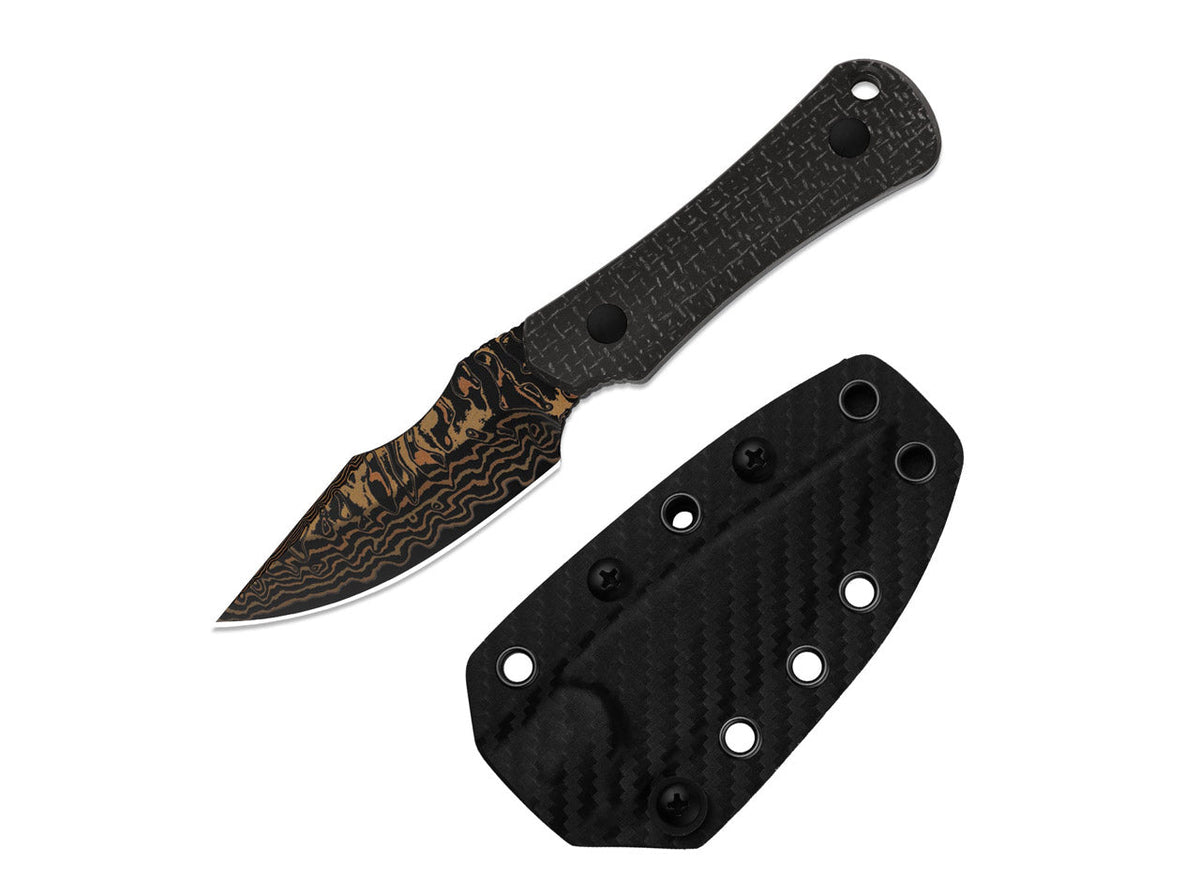 Bone Copper Damascus Black Micarta