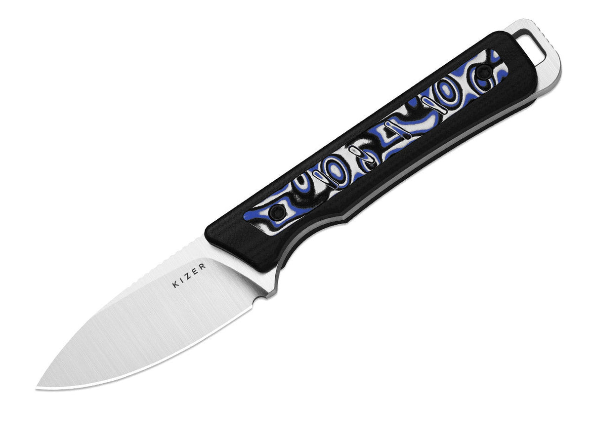Whiskey Jack AEB-L Black & Blue G10 & White Micarta