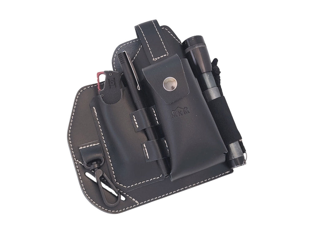 EDC Belt Organizer Leather Sheath Black