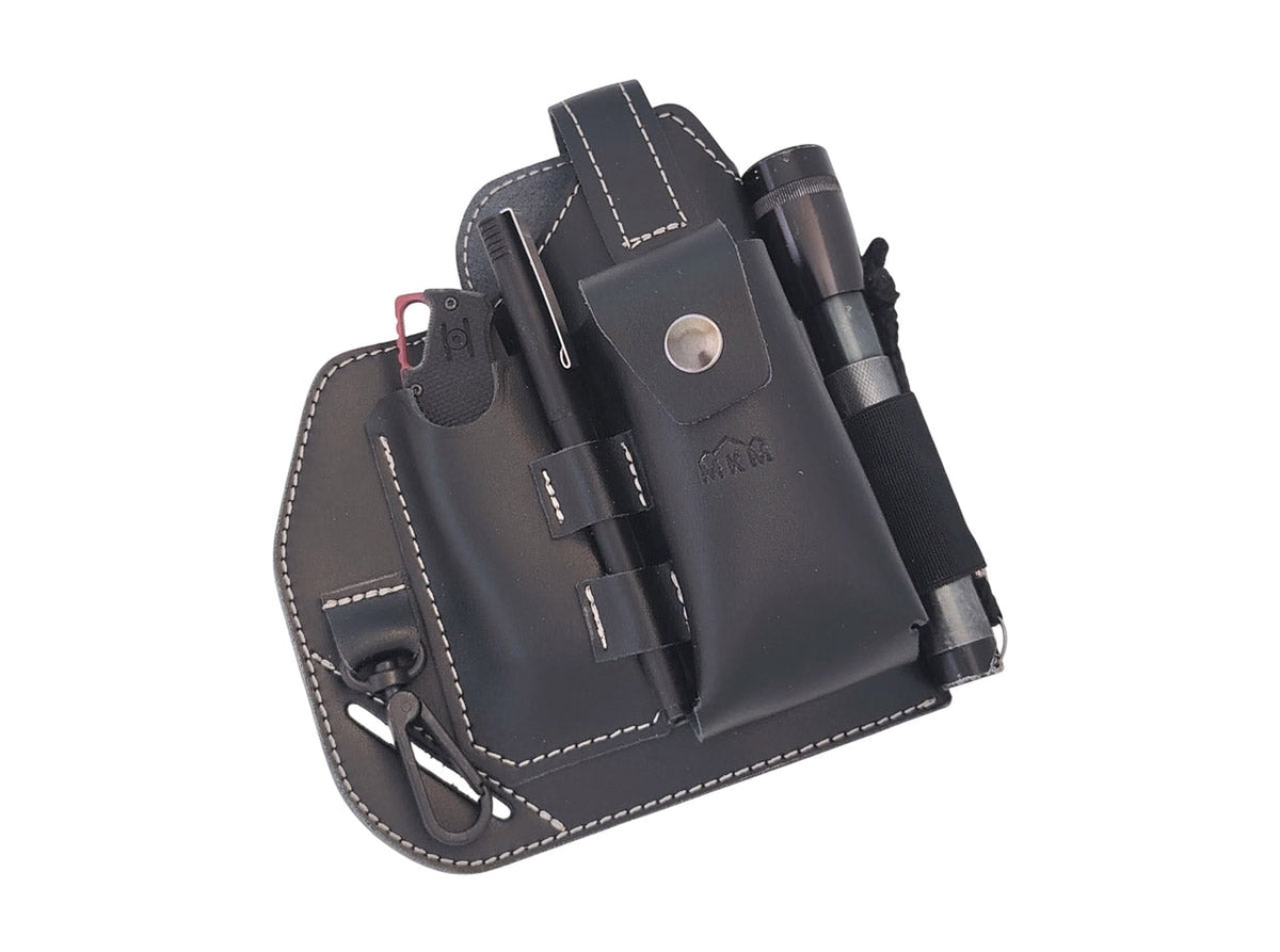 EDC Belt Organizer Leather Sheath Black
