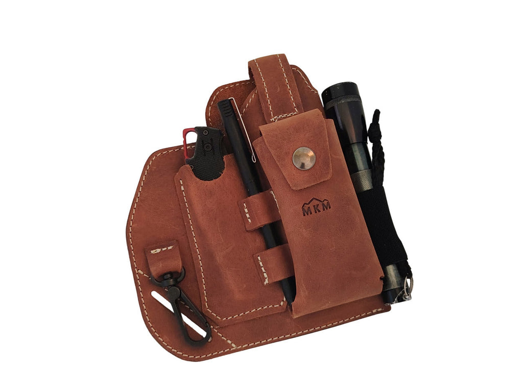 EDC Belt Organizer Leather Sheath Natural