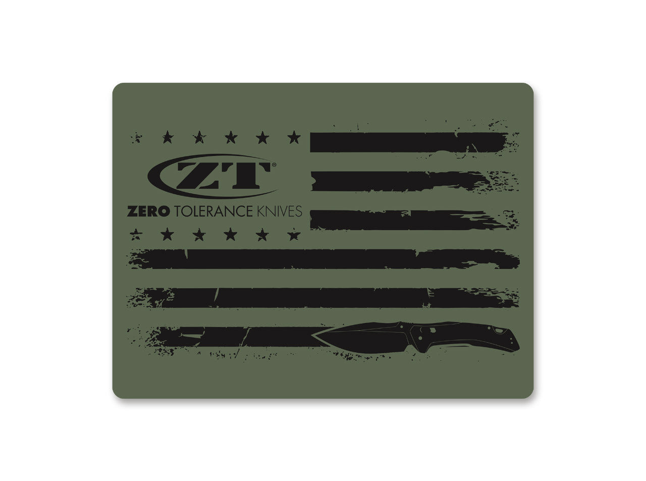 USA Flag Green Sticker Horizontal