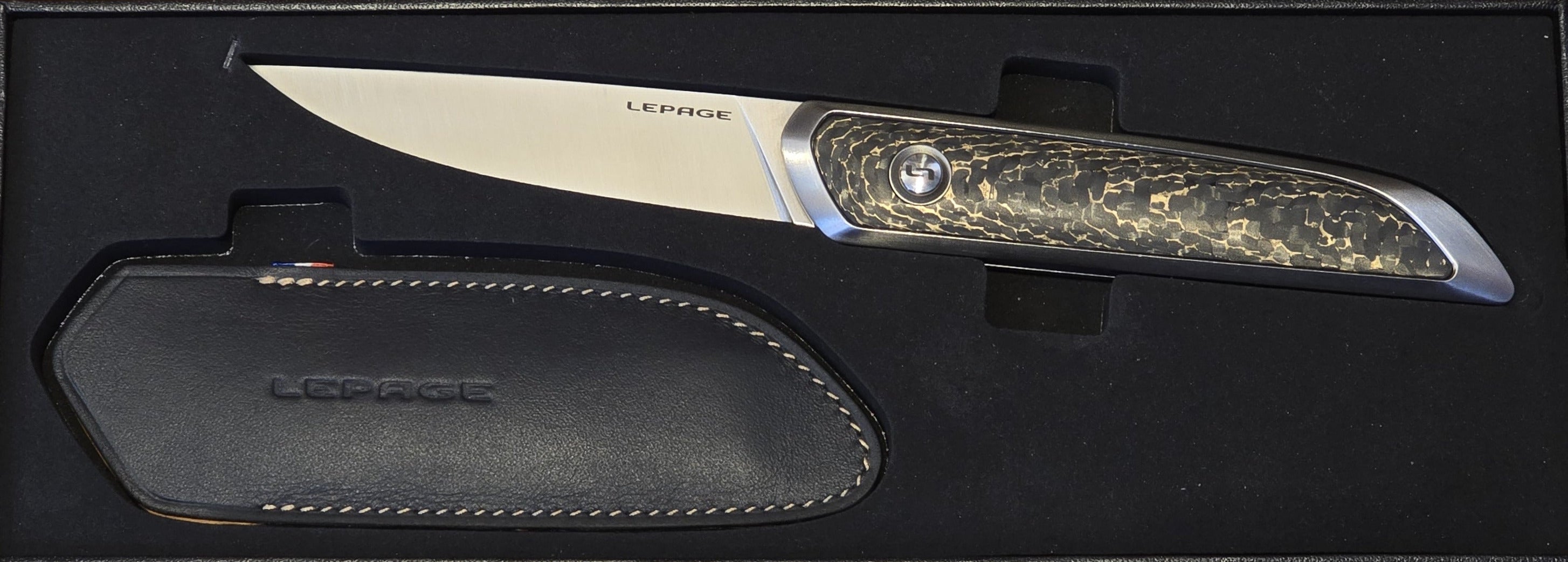 Le Galeries Titane – High-End Titan-Folder von Francis Lepage (Coutellia d’Or Sieger) Snakeskin Gold