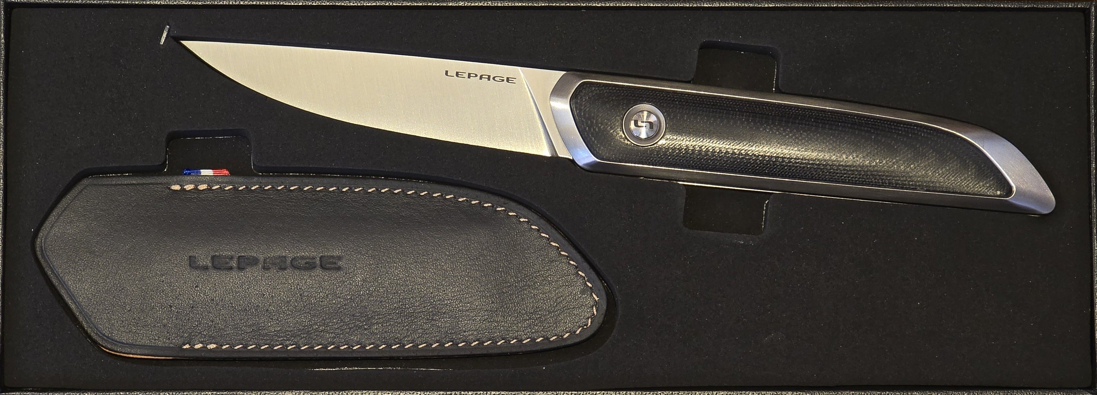 Le Galeries Titane – High-End Titan-Folder von Francis Lepage (Coutellia d’Or Sieger) G10 Schwarz