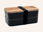 Bento + Lunch bag 11:58, Schwarz / Grau meliert