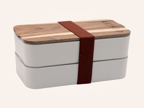 Bento + Lunch bag 11:58, Weiss / Terracotta