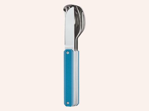 Besteck 12:34, Aluminium lagunenblau