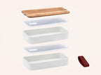 Bento + Lunch bag 11:58, Weiss / Terracotta