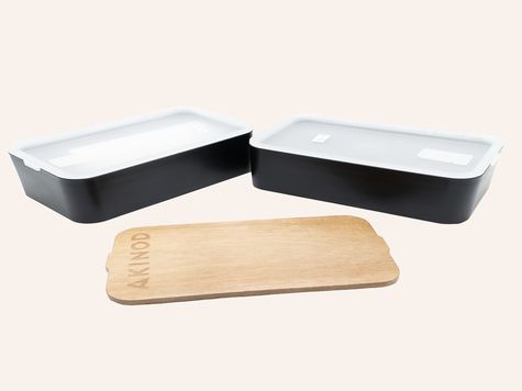 Bento + Lunch bag 11:58, Schwarz / Grau meliert