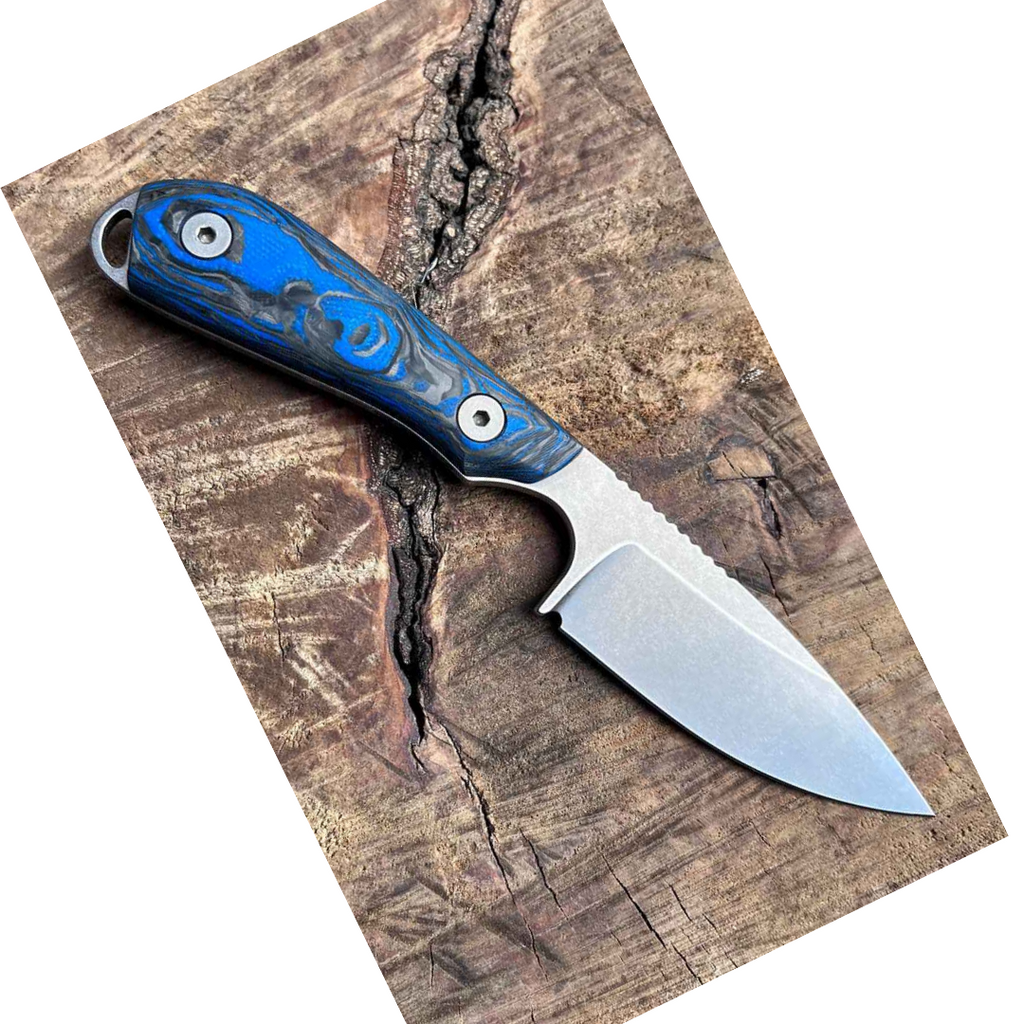 White River M1 Limited 2023 Marbled Carbon Fiber & G10 Blau, Stonewash-Klinge