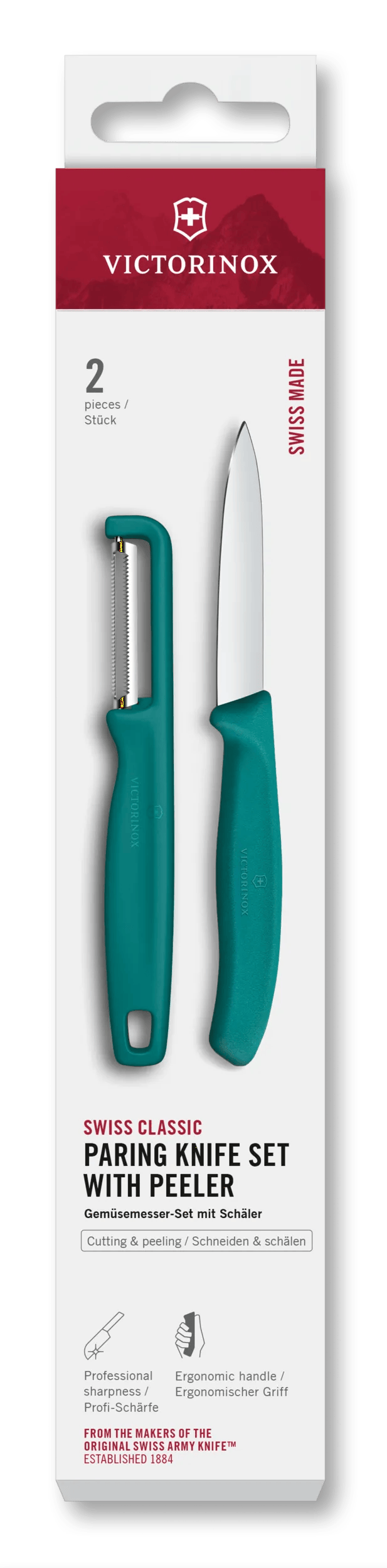 Swiss Classic Gemüsemesser-Set mit I-Schäler, 2-teilig, 8 cm
