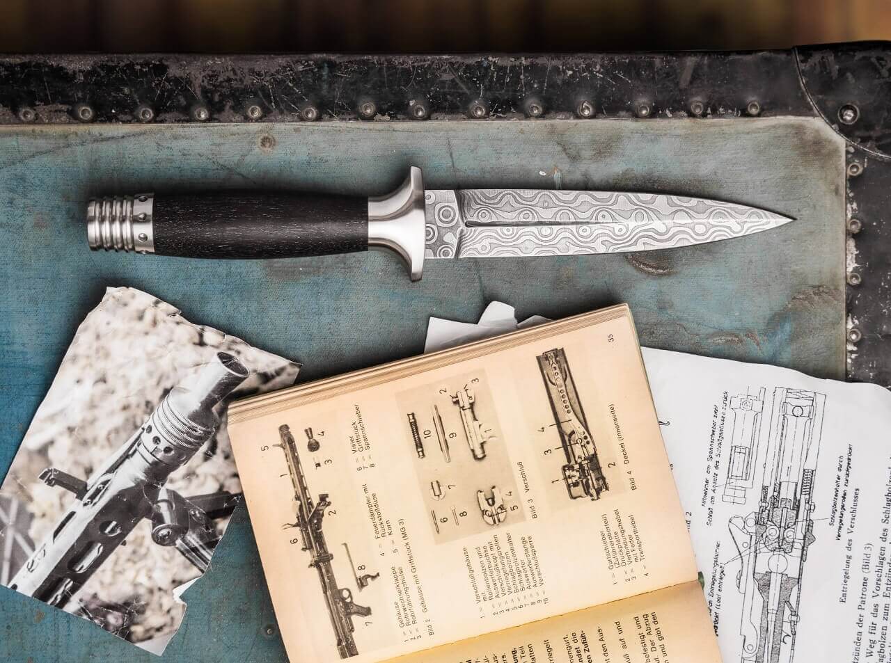 Böker MG-42 Damast Dolch
