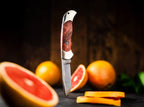 Böker Optima Maserbirke Bloody Orange Damast