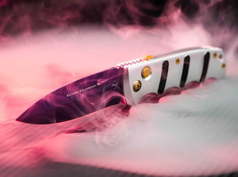 Böker Plus BHQ AKS-74 Mace Windu Silver & Purple