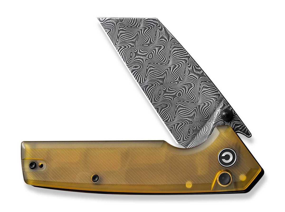 Amirite 4 Reverse Tanto Ultem Amber Damascus