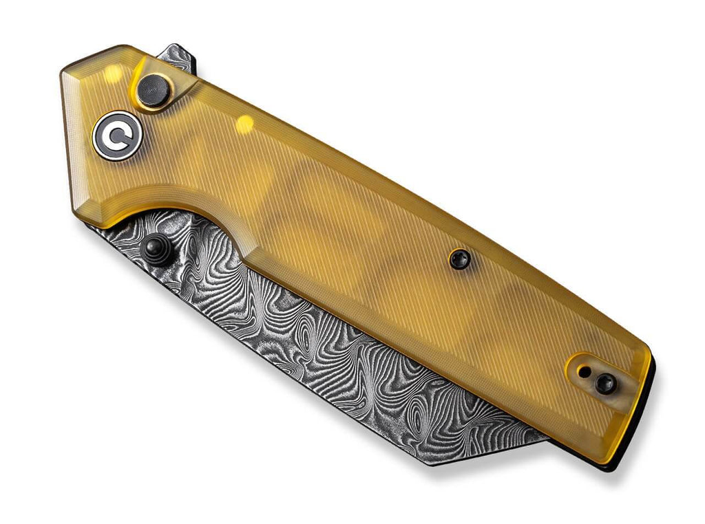 Amirite 4 Reverse Tanto Ultem Amber Damascus