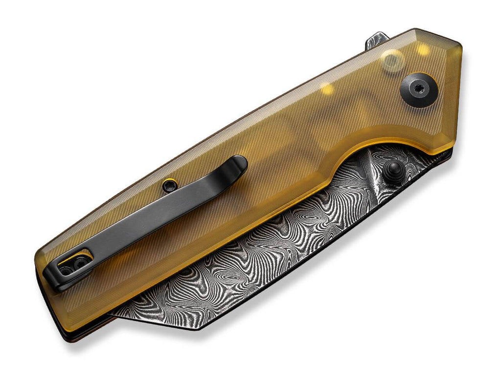 Amirite 4 Reverse Tanto Ultem Amber Damascus